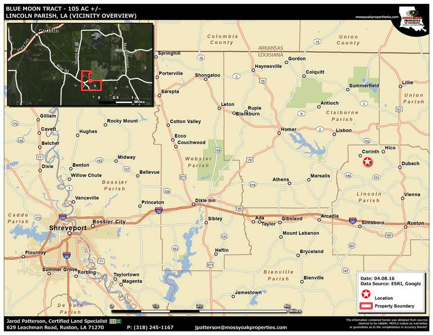 105.14 Acres of Recreational land for sale in Dubach, lincoln County, Louisiana