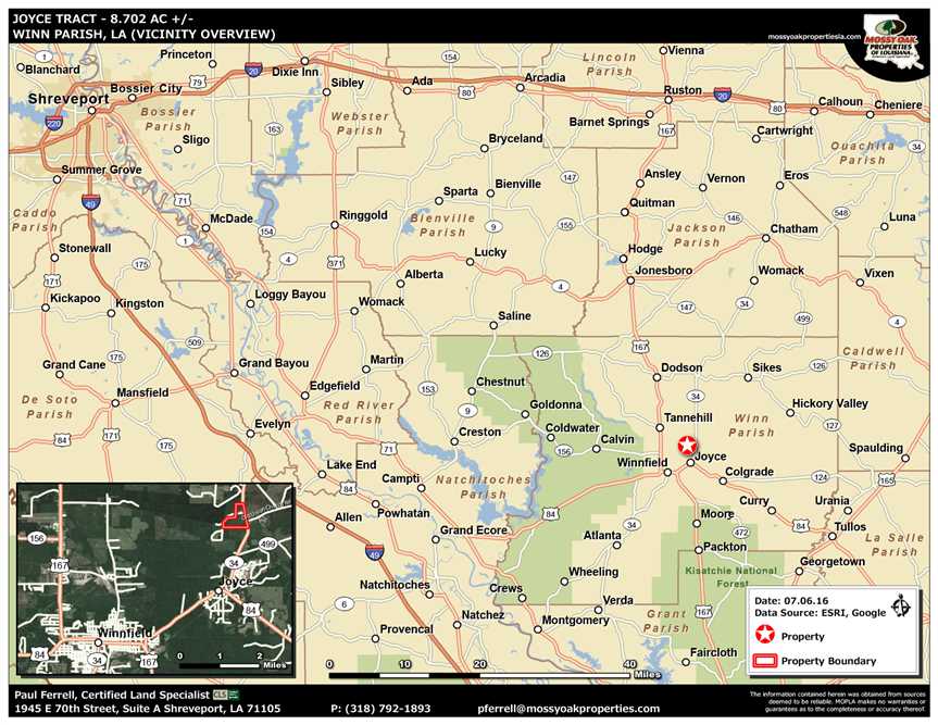 Joyce Tract, Winn Parish, 9 Acres +/- Real estate listing